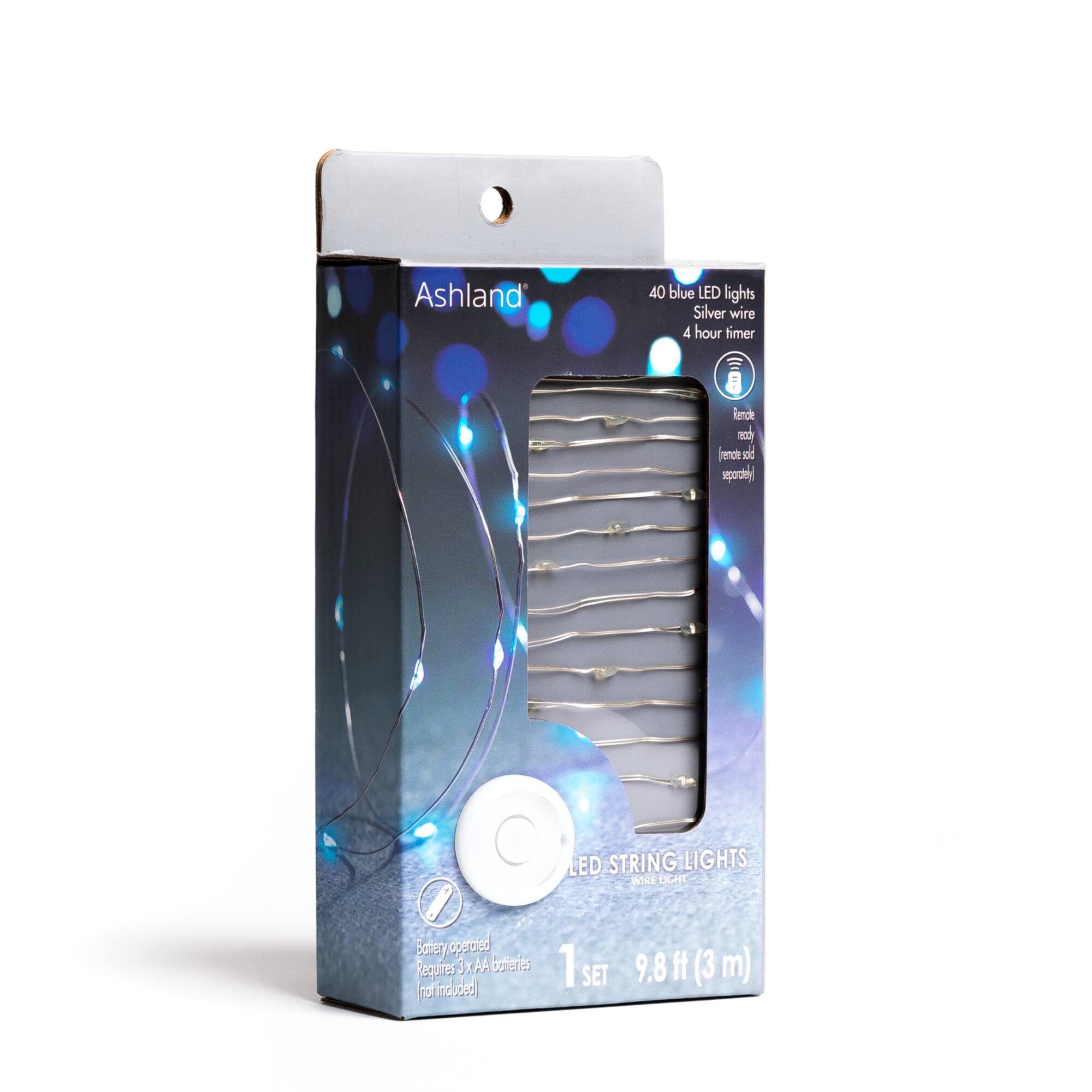 40ct. Blue Silver Wire LED String Lights by Ashland®